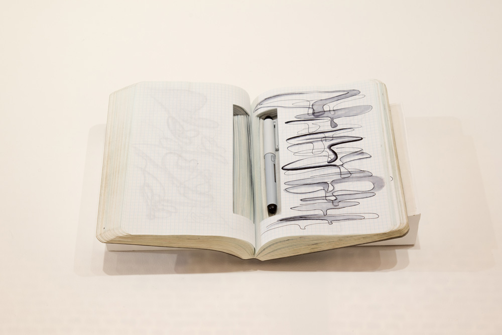 One of Hadid’s notebooks (photo by Luke Hayes)